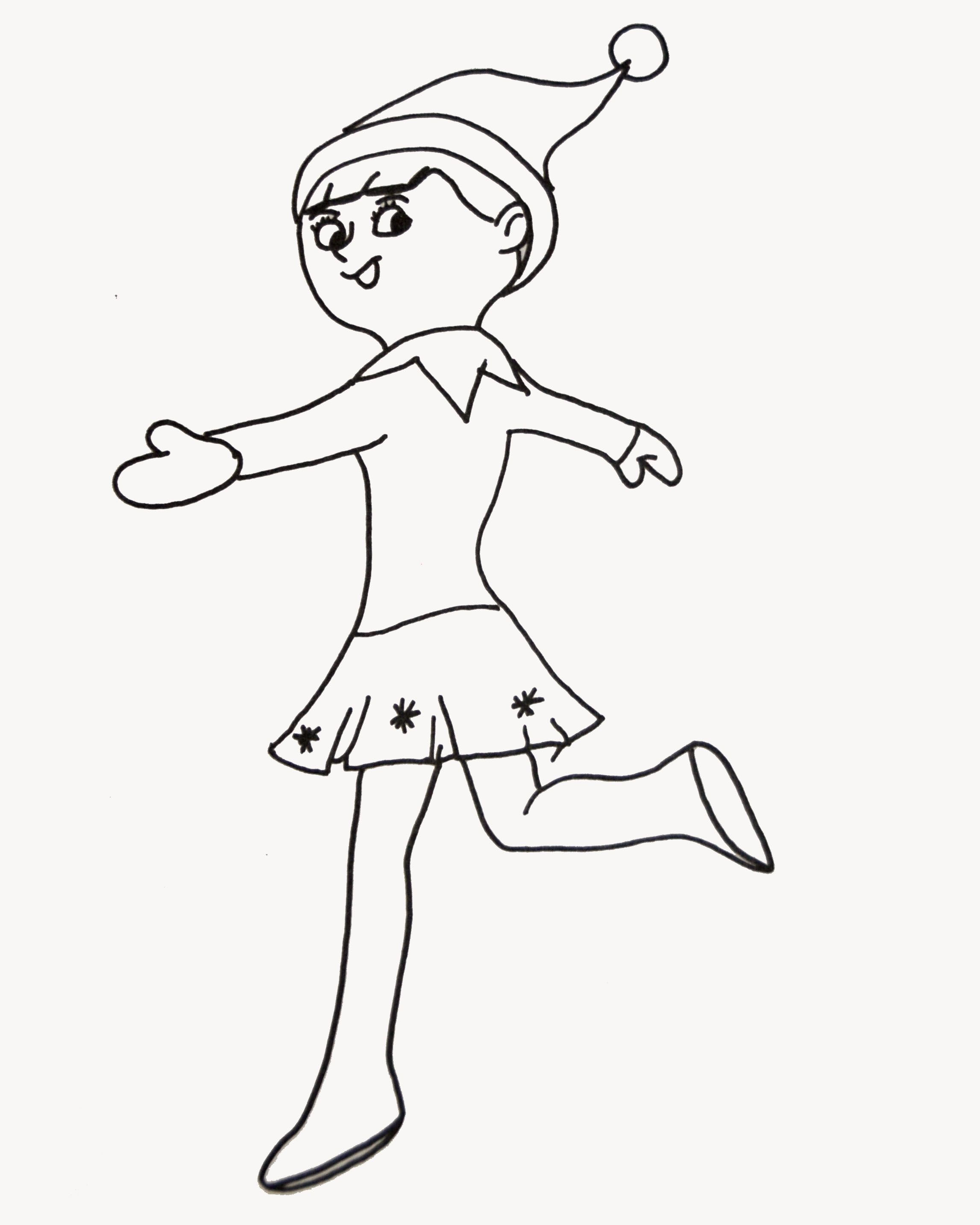 Elf on the shelf coloring page christmas coloring pages girl elf coloring pages for girls