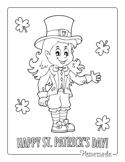 Free st patricks day coloring pages for kids adults