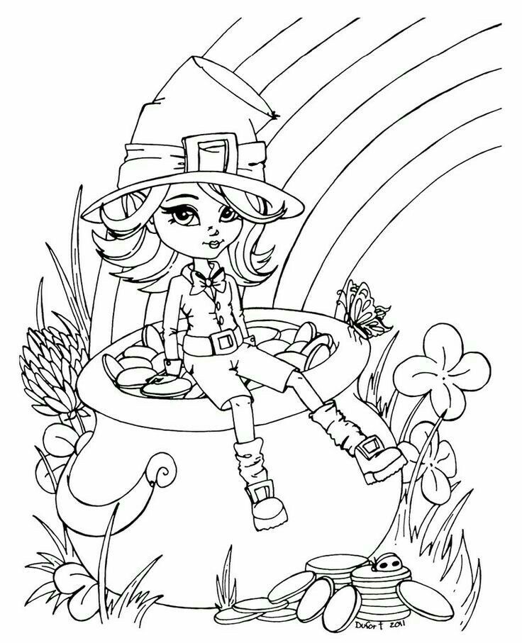 Leprechaun girl coloring page coloring pages for girls coloring pages free coloring pages