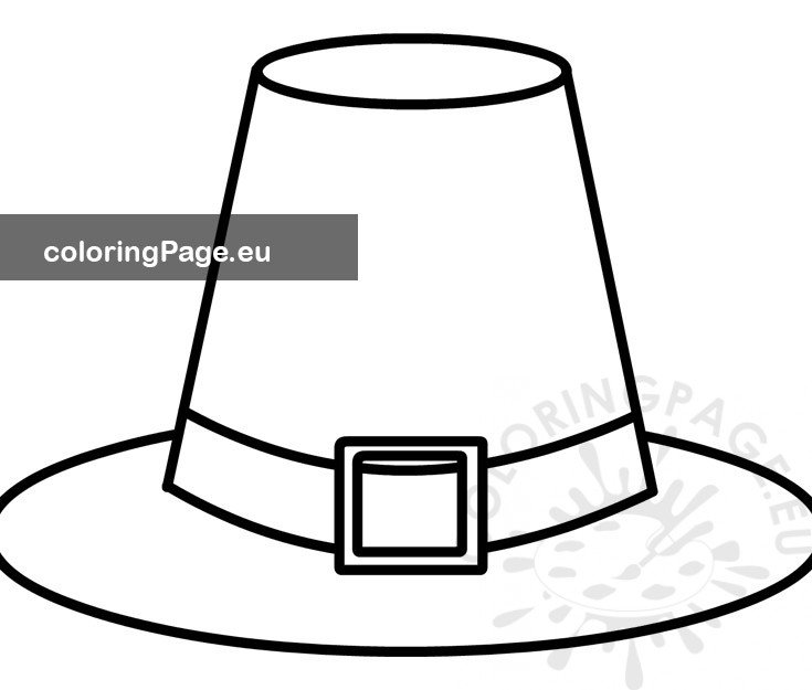 Free printable pilgrim hat template coloring page