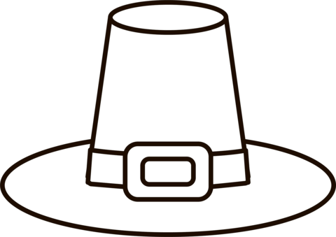 Pilgrim hat coloring page free printable coloring pages