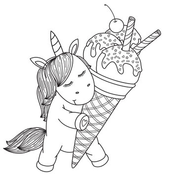 Unicorn cake coloring images â browse photos vectors and video