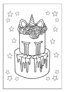 Unicorn cake coloring pages spark creativity in kids with magical designs