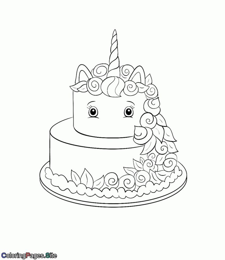 Unicorn cake coloring page birthday coloring pages cupcake coloring pages coloring pages for kids