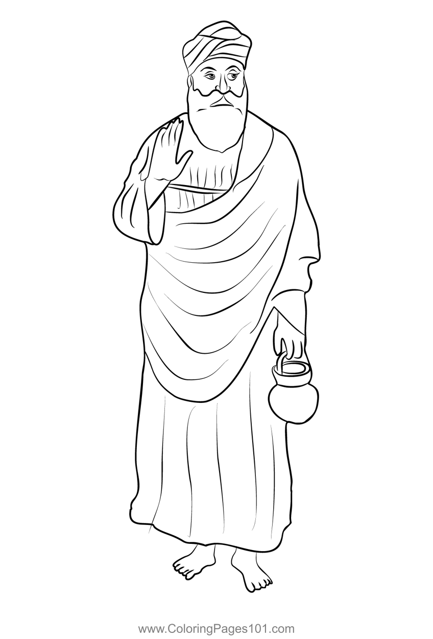 Guru nanak dev ji coloring page for kids