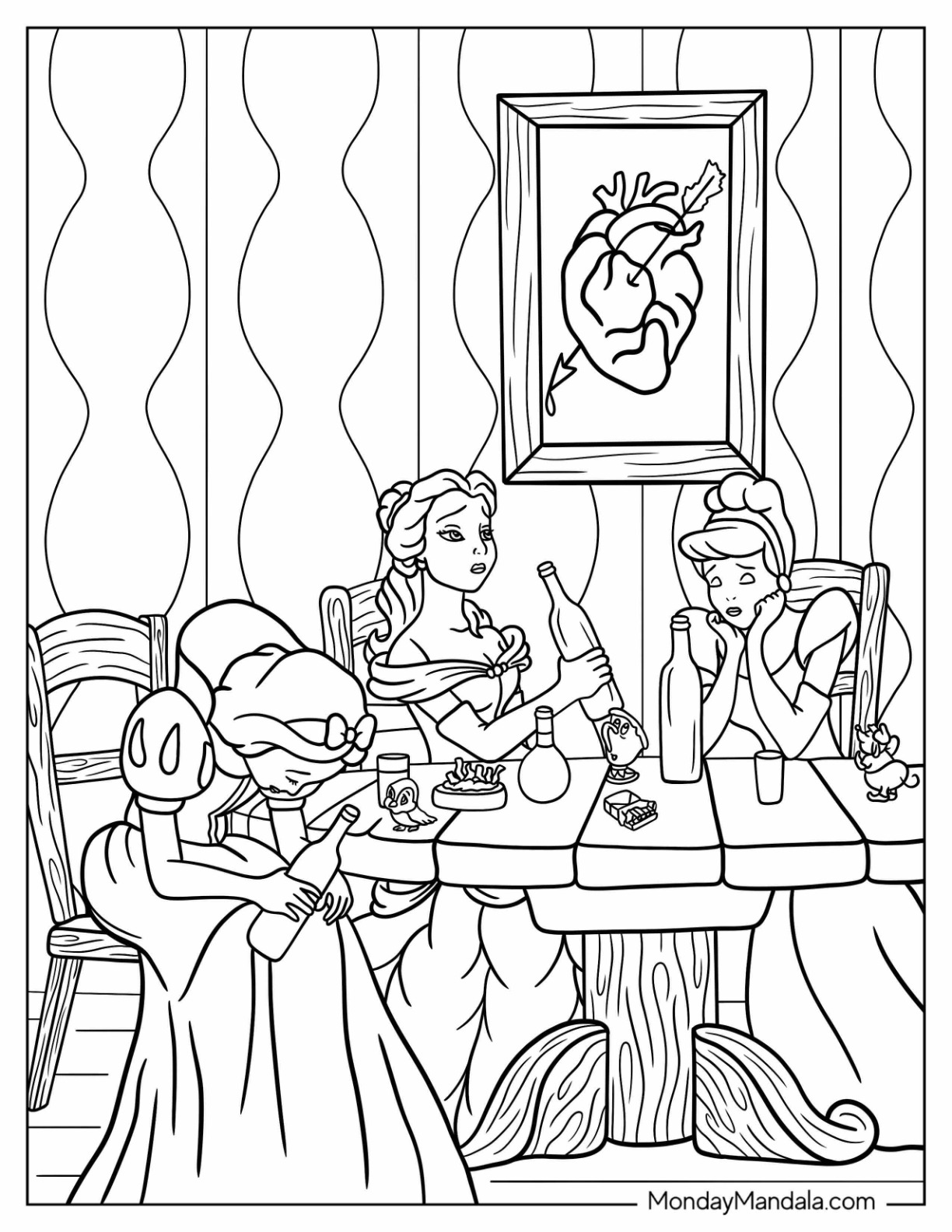 Disney coloring pages for adults free pdf printables