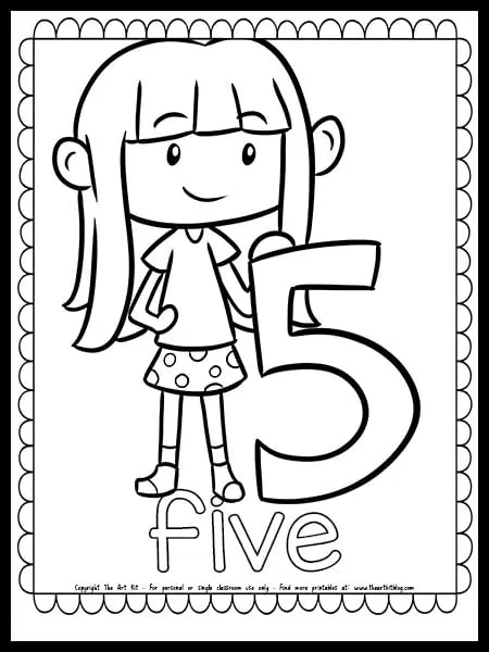 Number kids coloring page free printable â the art kit