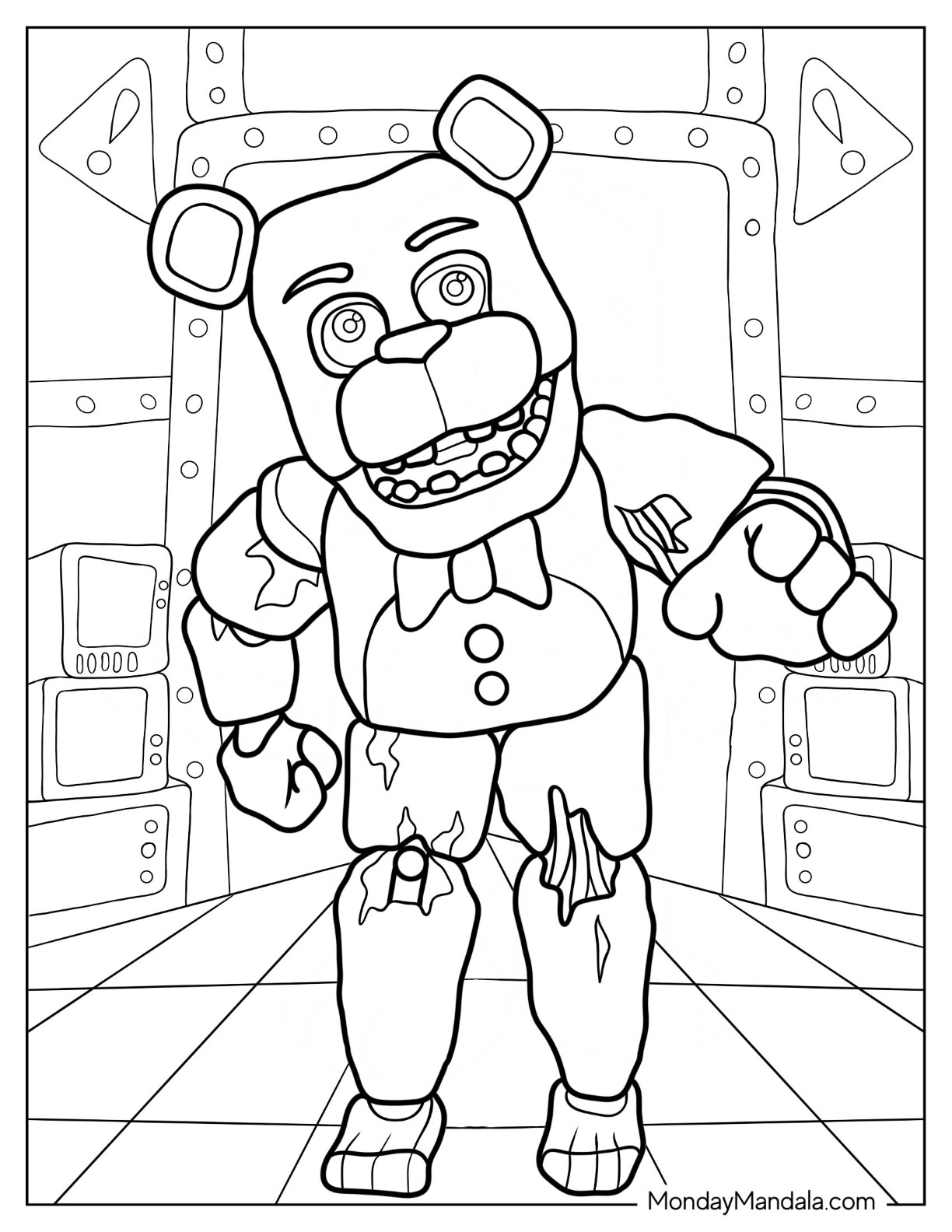 Five nights at freddies coloring pages free pdf printables