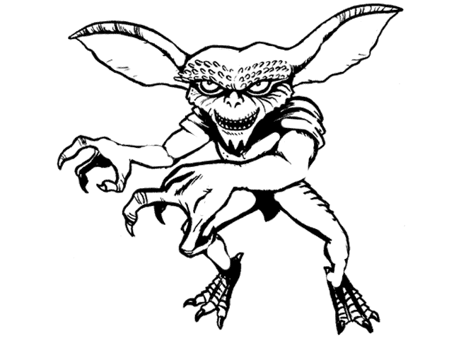 Gizmo gremlins coloring pages gremlins graphic novel illustration face line drawing