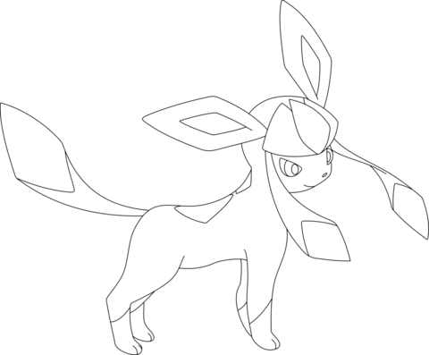 Glaceon coloring page free printable coloring pages