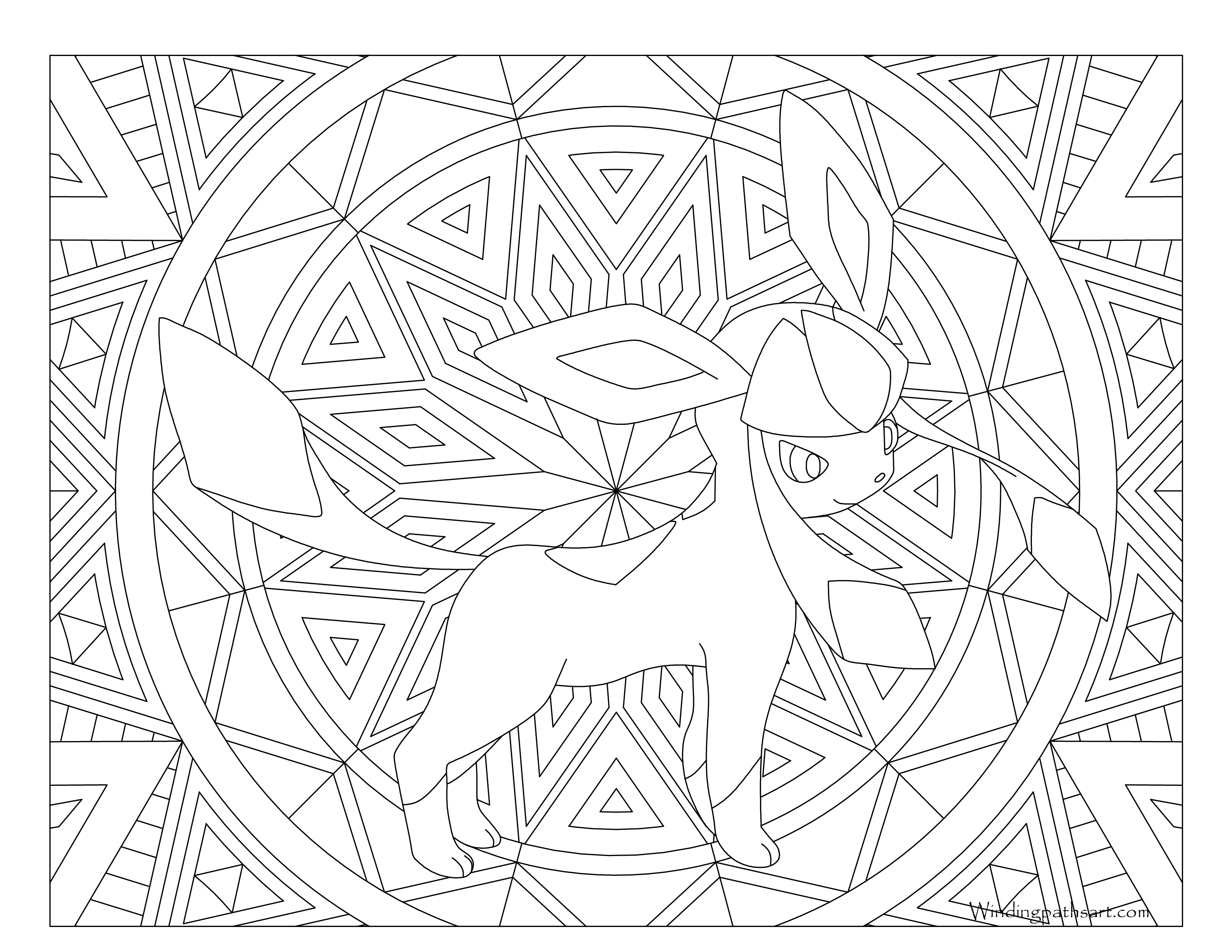 Glaceon pokemon coloring page