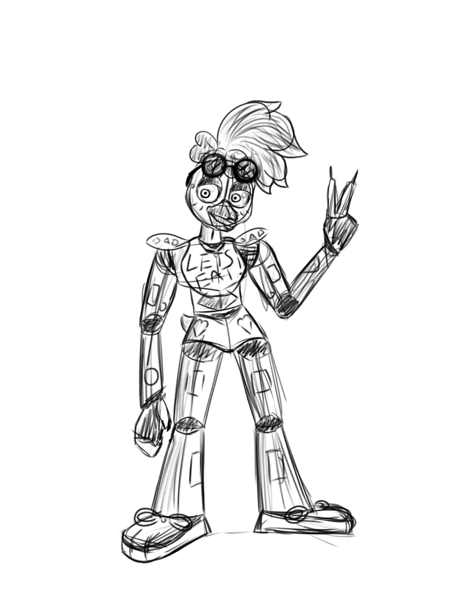 A sketch of glamrock chica by me rfivenightsatfreddys