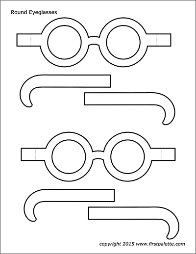 Round eyeglasses templates free printable templates coloring pages