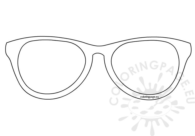 Sunglasses template coloring page