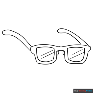 Glasses coloring page easy drawing guides