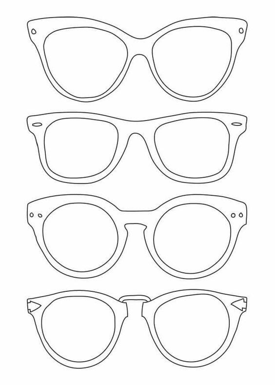 Glasses coloring page