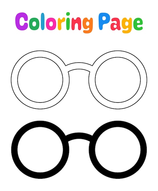 Premium vector coloring page with glasses for kids