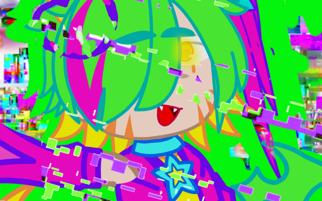 A glitch core pfp thingy i madetw bright colours credit if use aswell lol rgachaclub