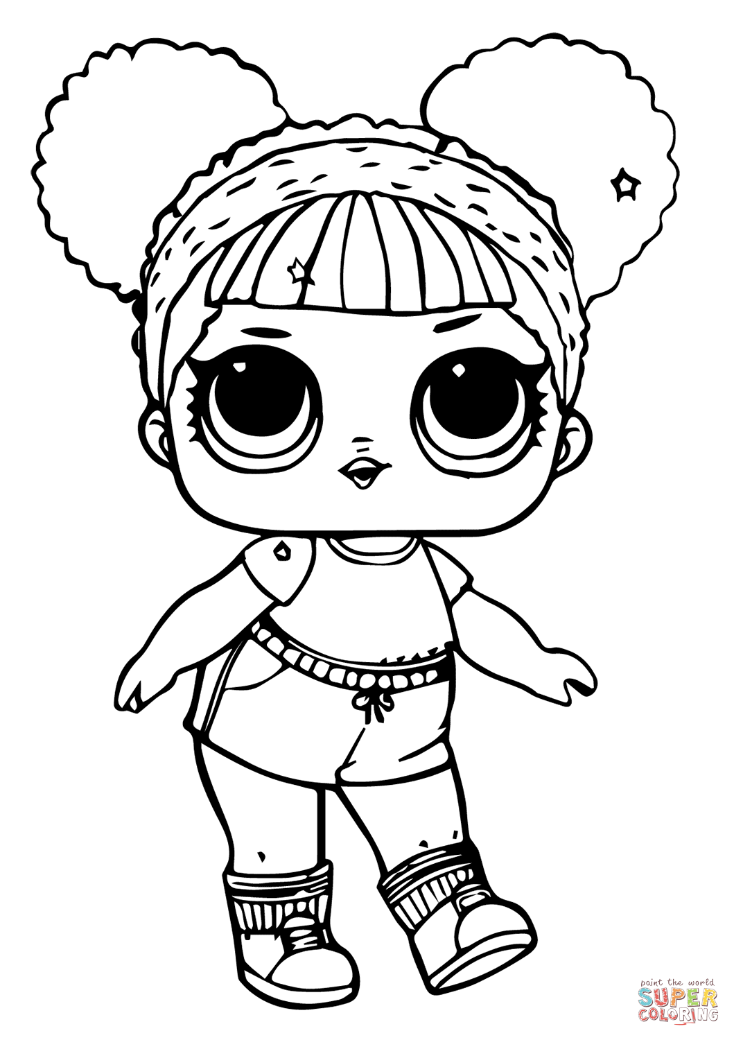 Lol doll hoops mvp glitter coloring page free printable coloring pages