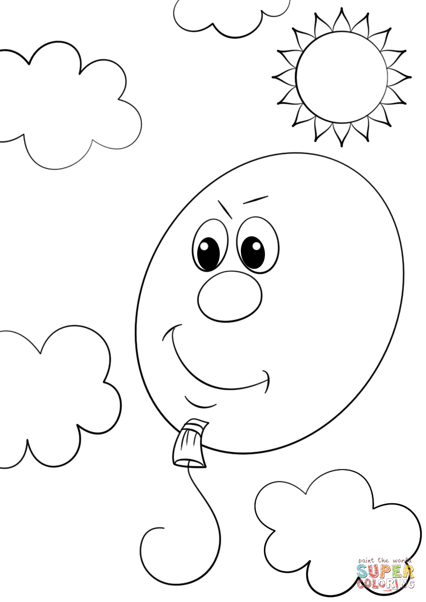 Cartoon balloon coloring page free printable coloring pages