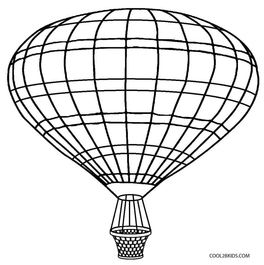 Printable hot air balloon coloring pages for kids