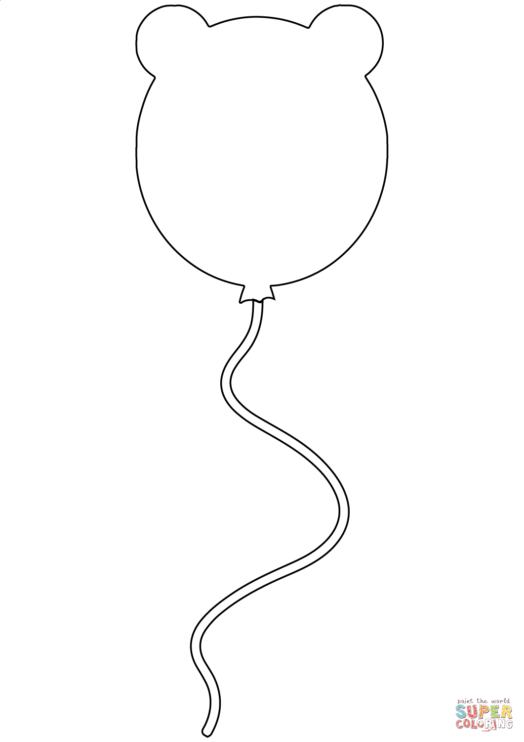 Balloon with ears coloring page free printable coloring pages