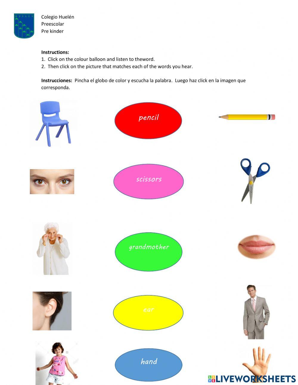 Globos online exercise for live worksheets