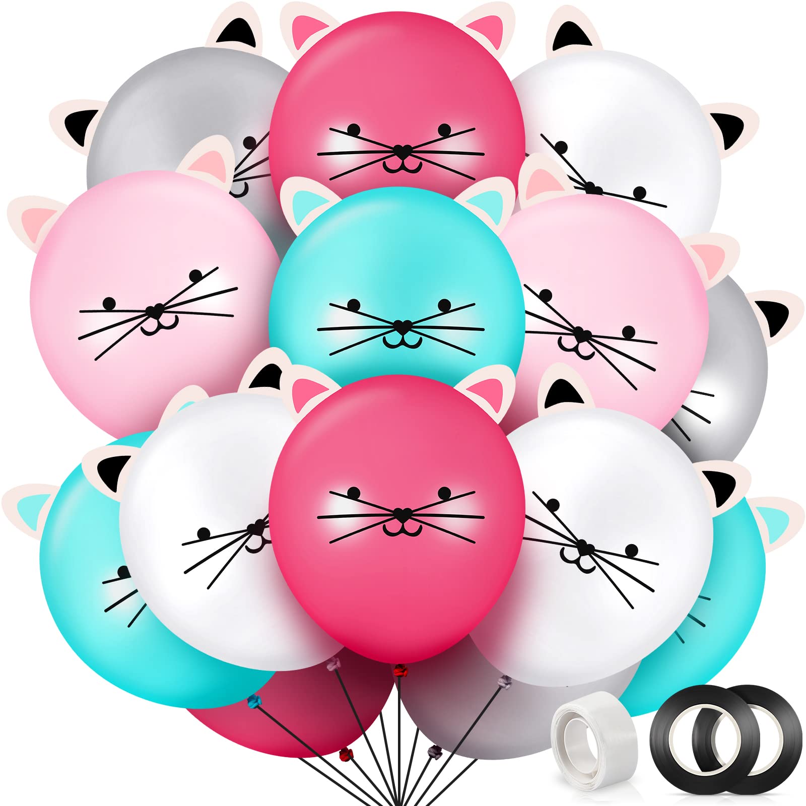 Pieces inch kitty party latex balloons diy cat balloons animal cat balloons for birthday party cute cat balloons with ears cat kids party balloons for girls cat birthday party