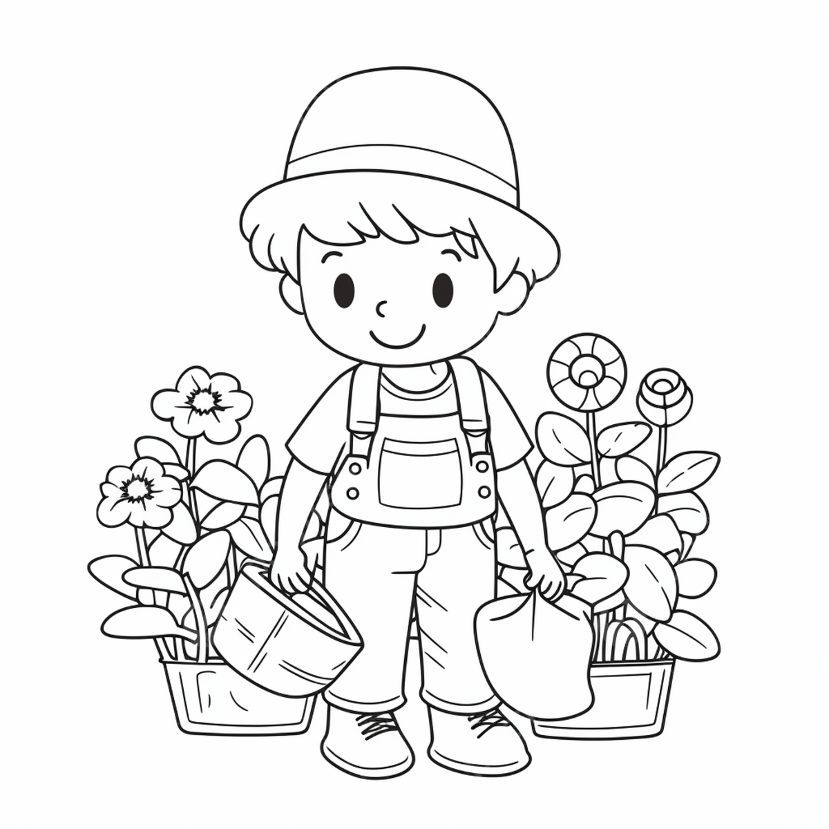 Planter s boy coloring page plant drawing ring drawing ant drawing png transparent image and clipart for free download