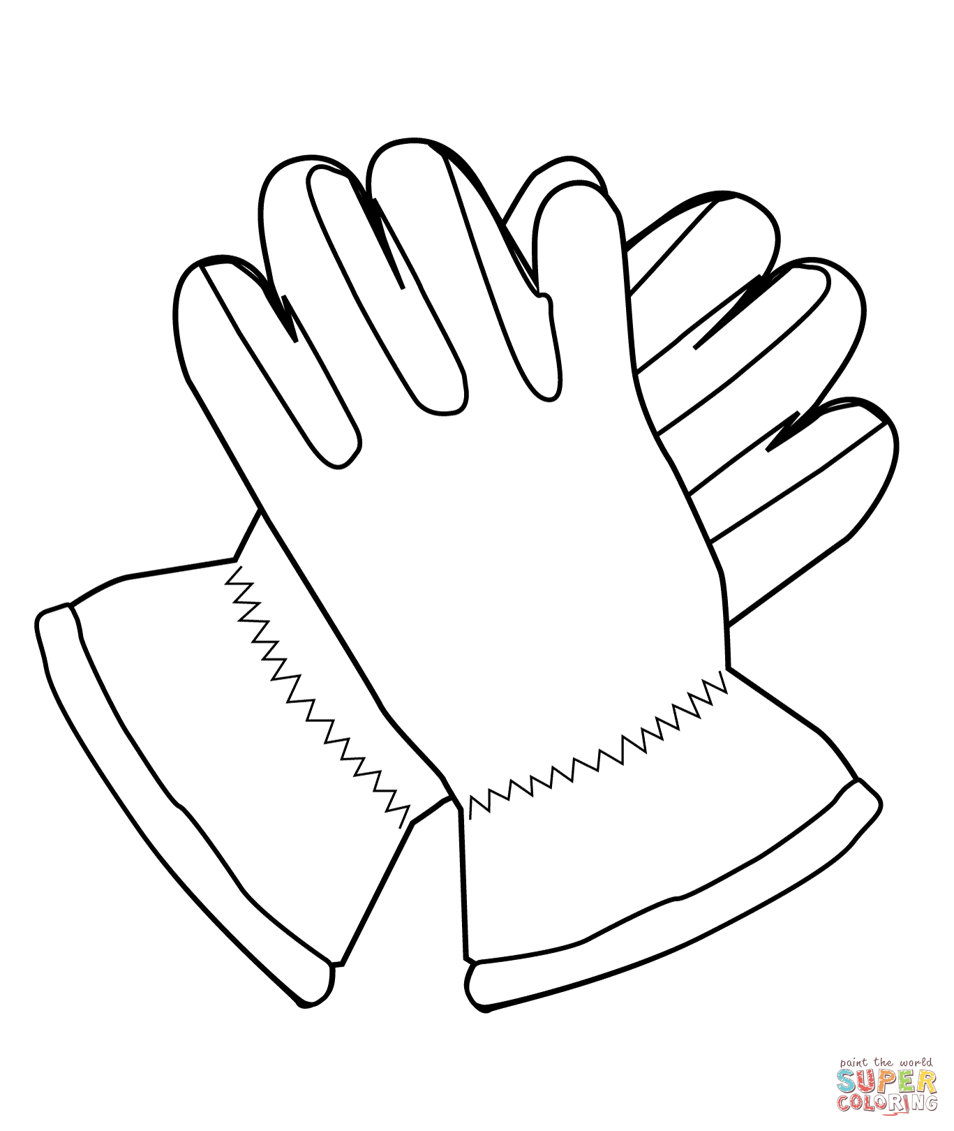 Gloves coloring page free printable coloring pages