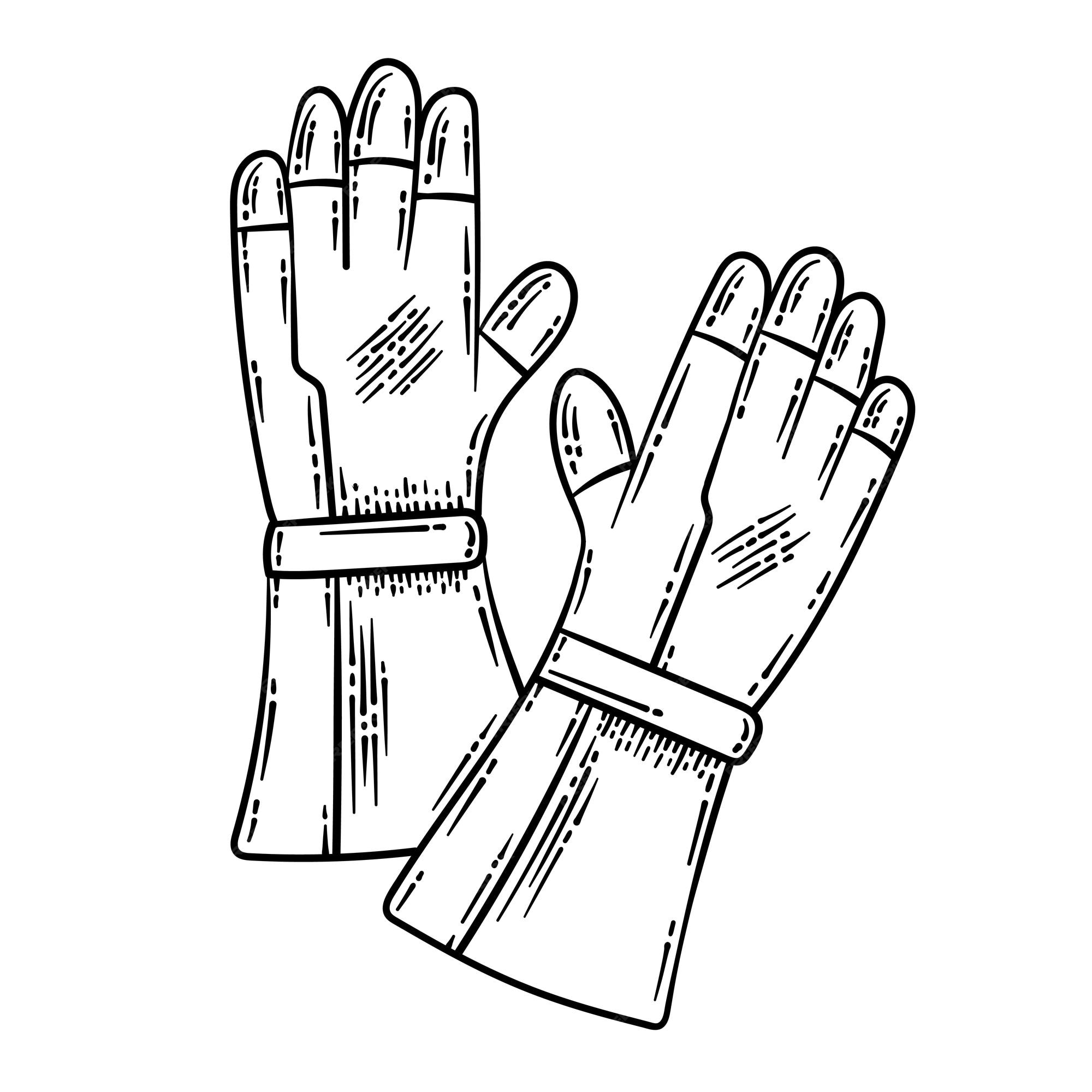 Premium vector garden gloves spring coloring page for adults