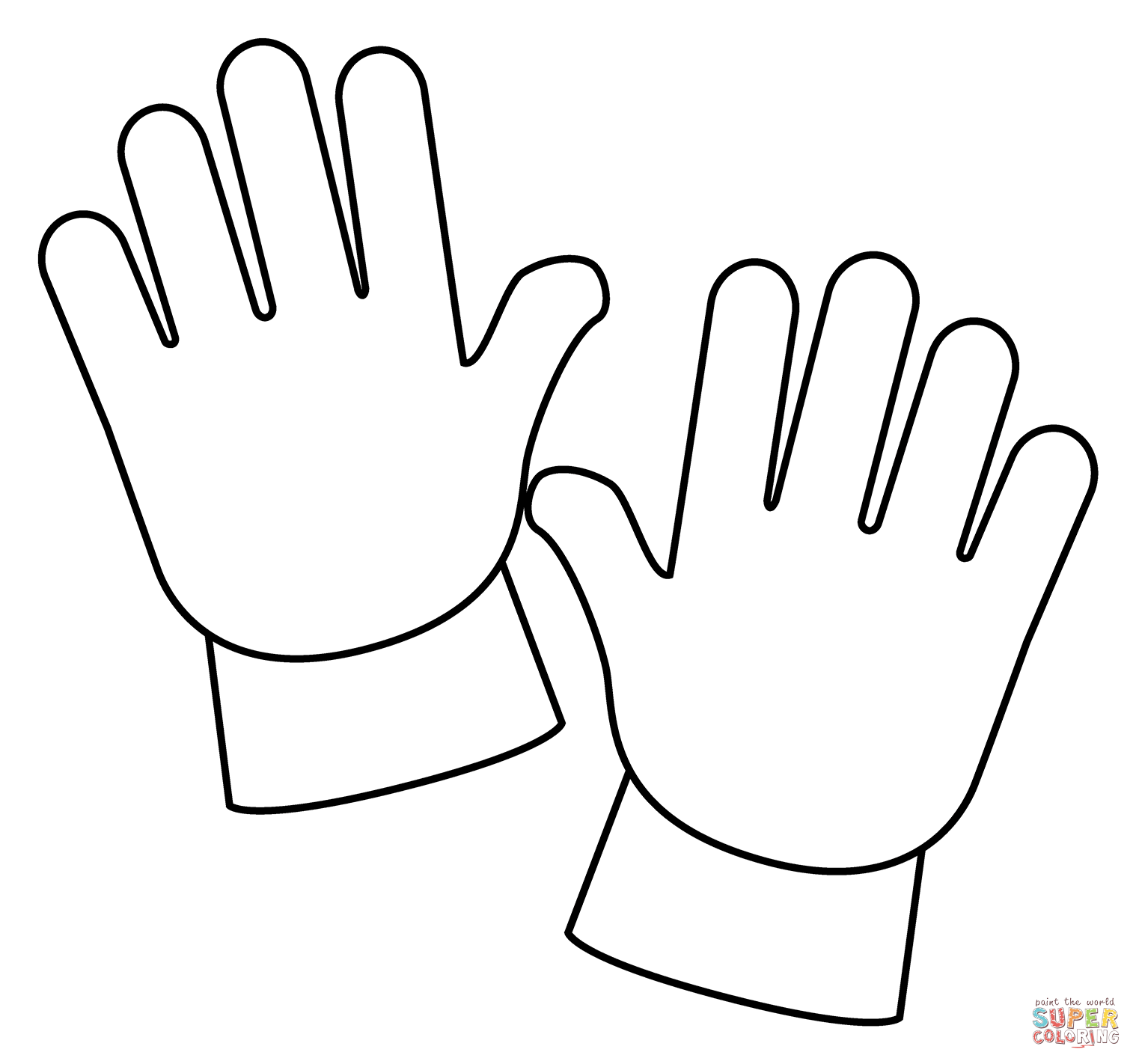 Gloves emoji coloring page free printable coloring pages