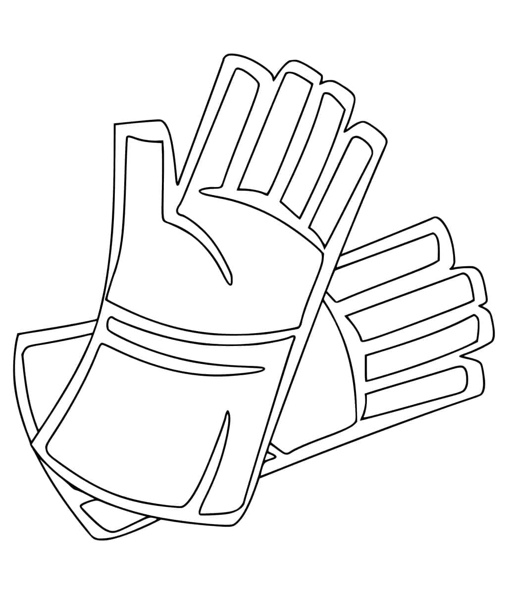 Gloves image coloring page