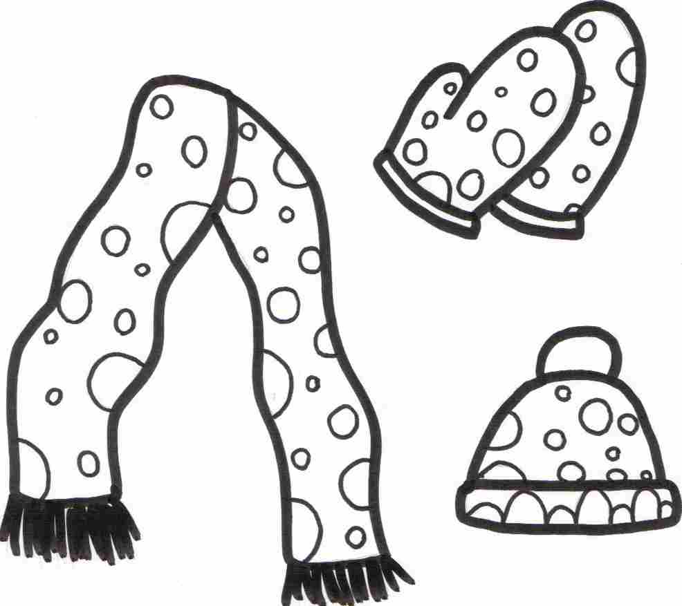 Hat gloves coloring sheet