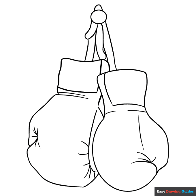 Boxing gloves coloring page easy drawing guides