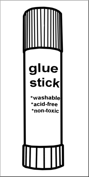 Clip art glue stick bw i