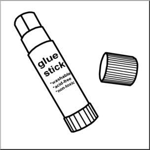 Clip art glue stick bw i