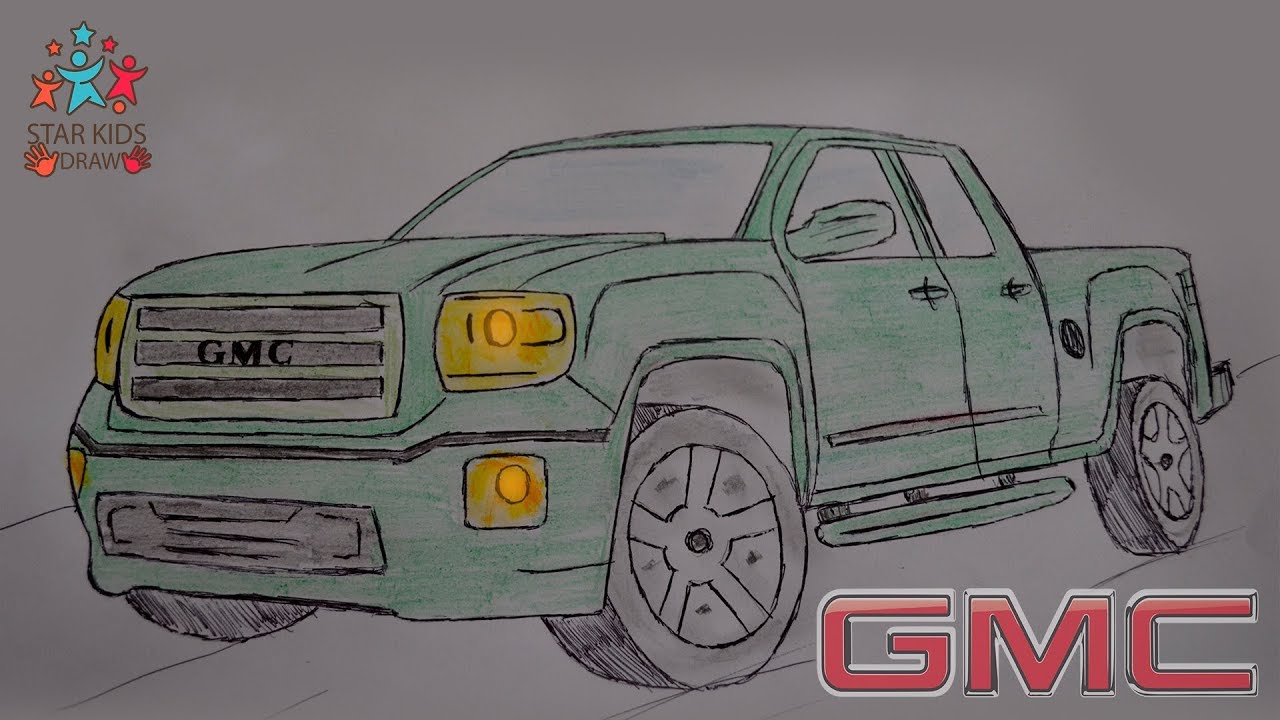 How to draw car gmc sierra