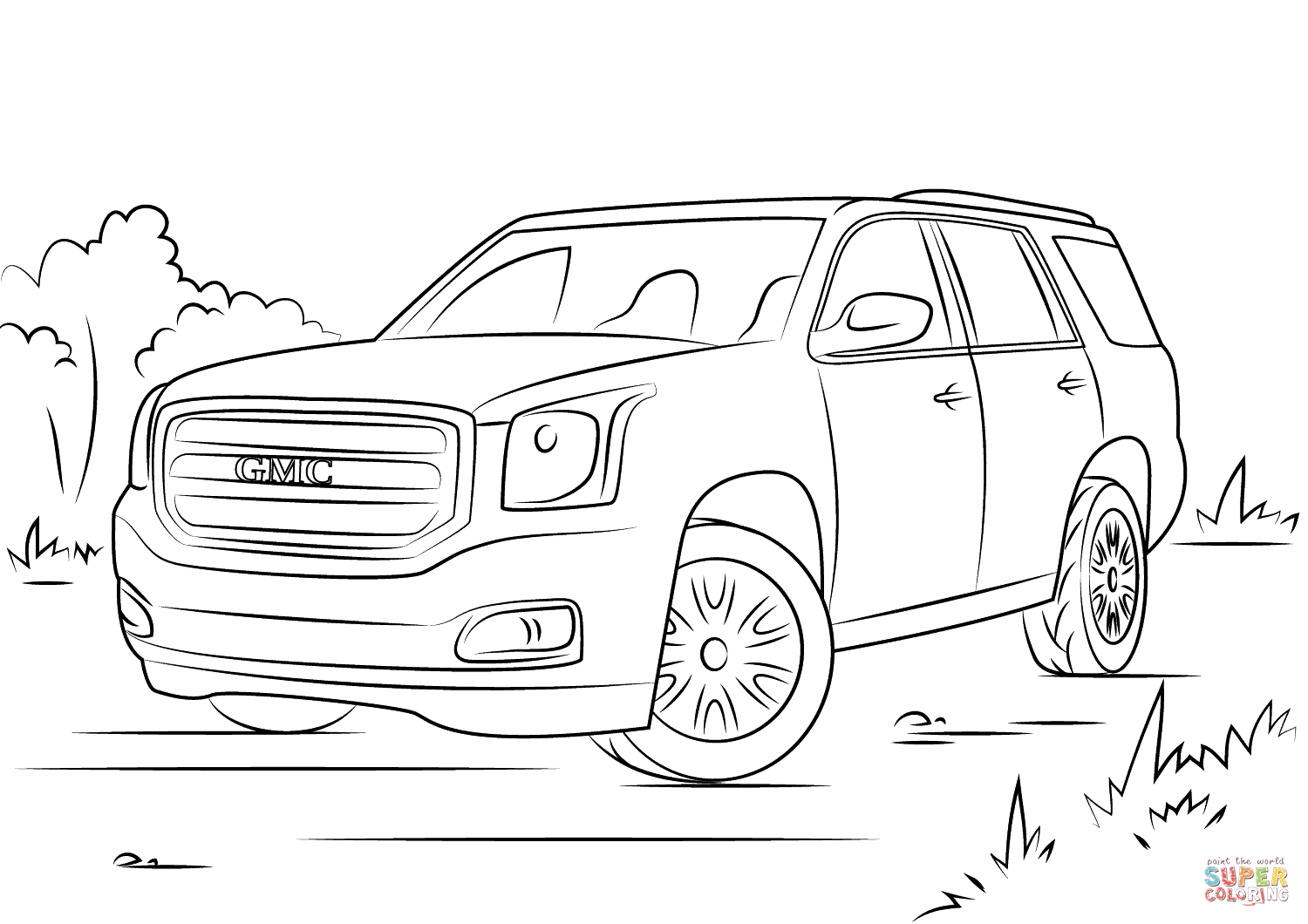 Gmc yukon coloring page free printable coloring pages