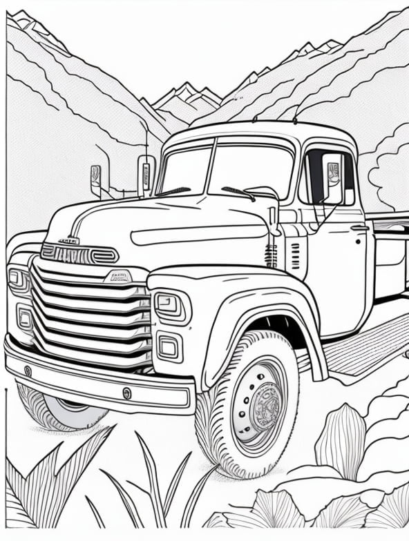 Gmc truck coloring pages free printable