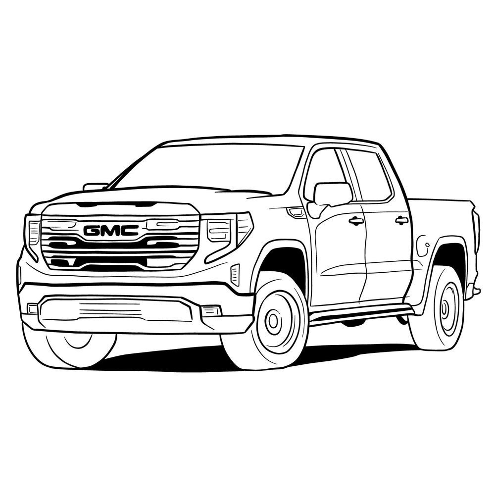 How to draw gmc sierra gmc sierra gmc truck coloring pages