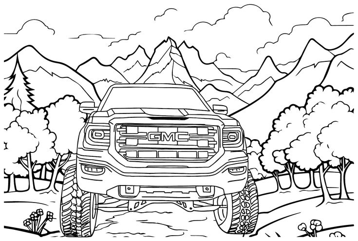 Gmc coloring pages