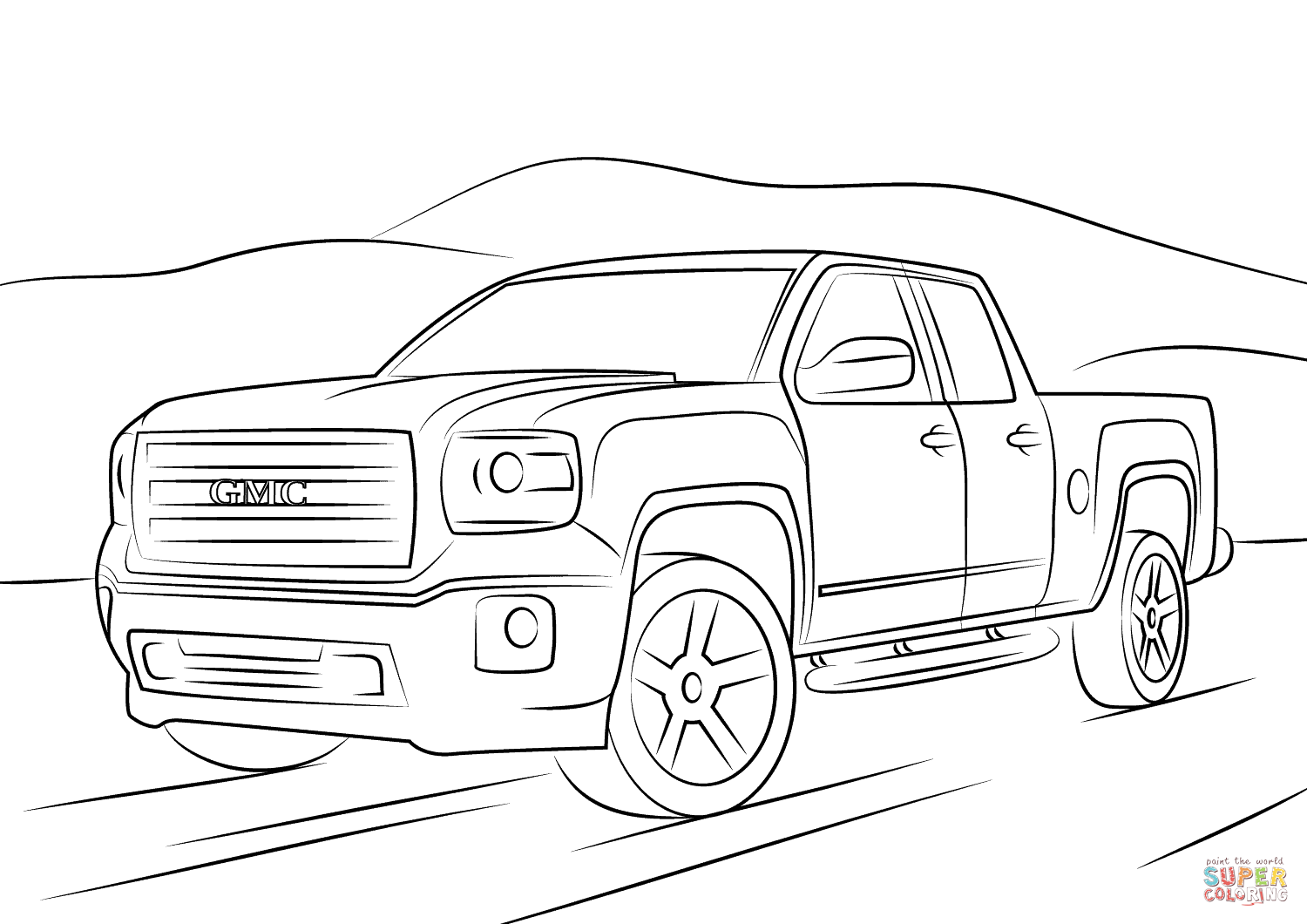 Gmc sierra coloring page free printable coloring pages