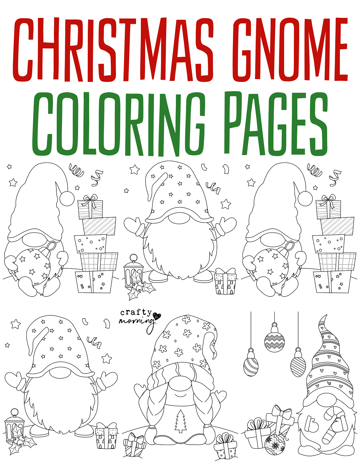 Christmas gnome coloring pages free printables