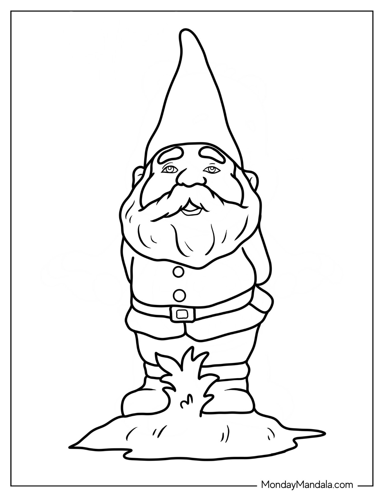 Gnome coloring pages free pdf printables