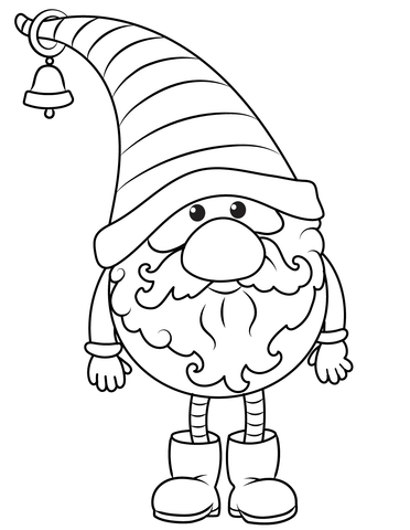 Christmas gnome coloring page free printable coloring pages