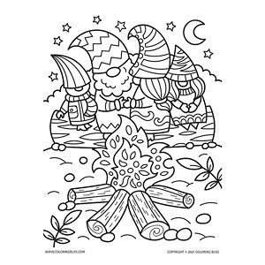 Download fun gnome coloring pages for adults and kids