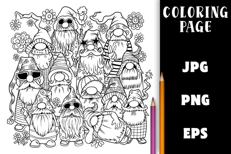 Gnome coloring page