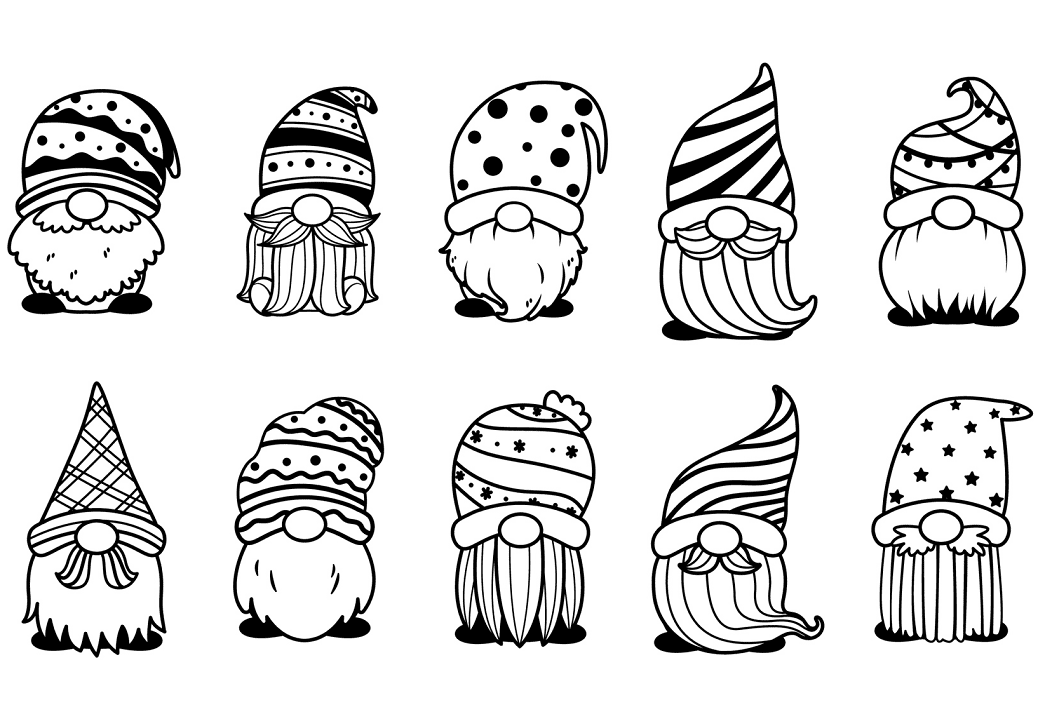 Gnome coloring pages printable for free download