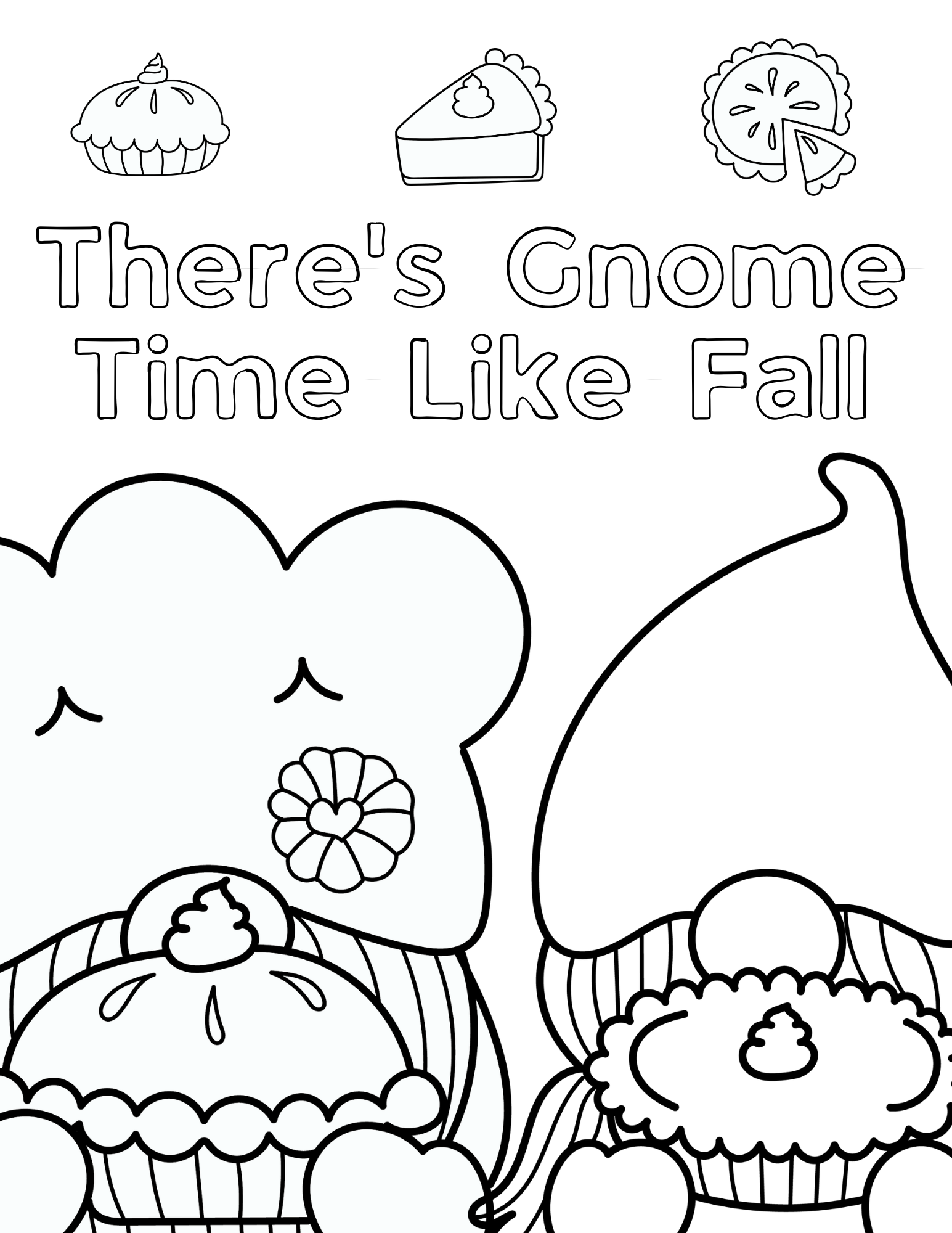 Free printable fall gnomes coloring pages